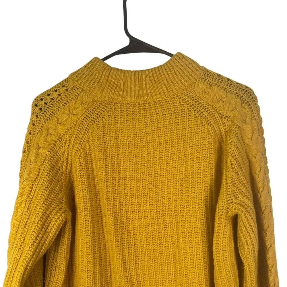 J. Crew Women Azra Cable Knit Pullover Crewneck Raglan Sleeve‎ Classic Medium